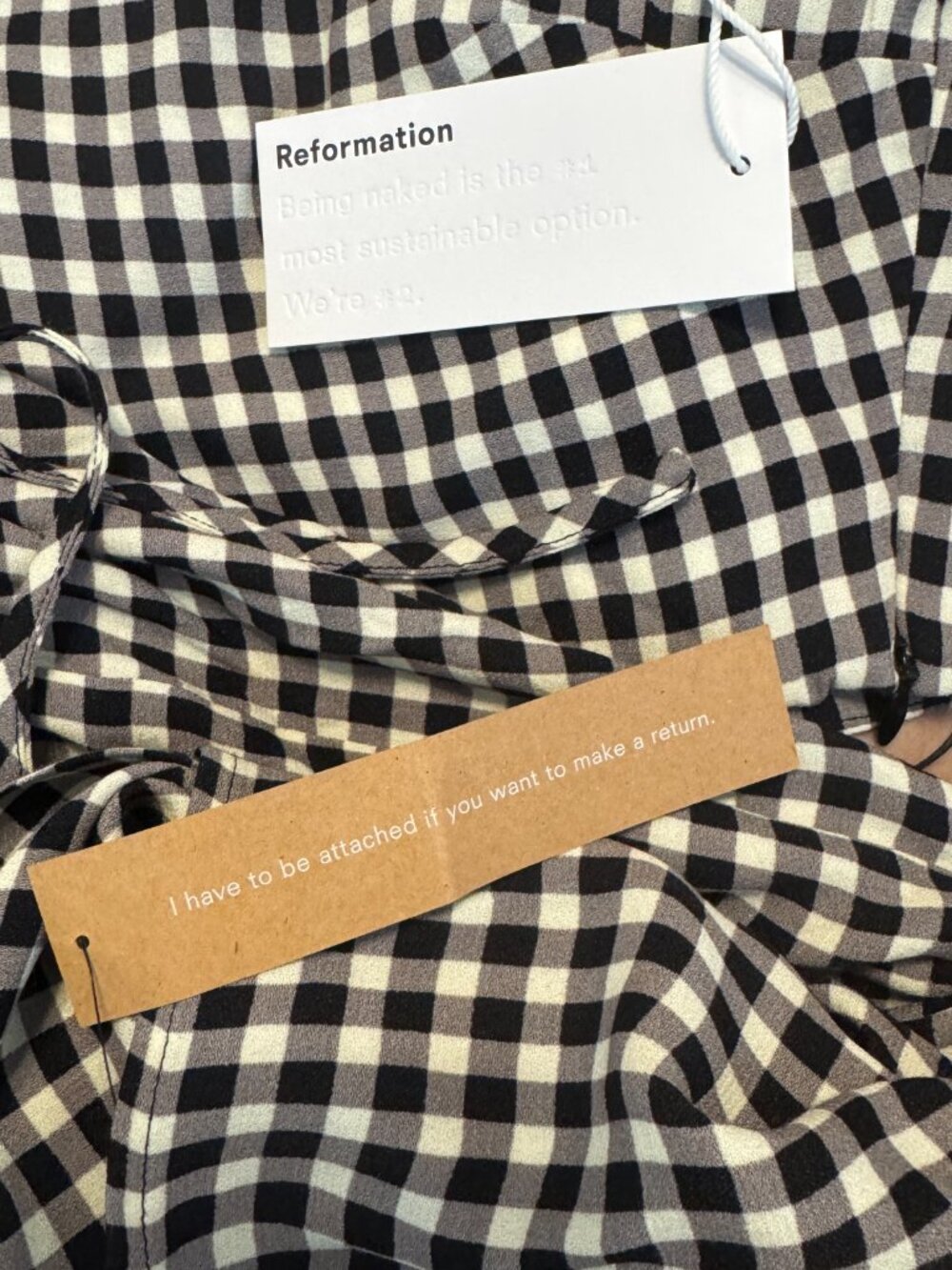 NWT REFORMATION Voyage 2 piece Set in Black Gingham - Picture 5 of 6